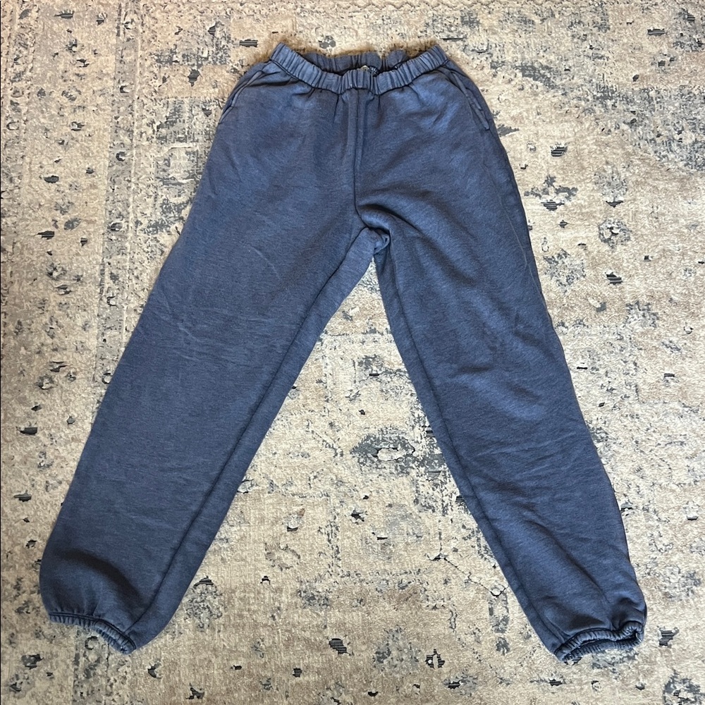 Aerie cozy blue elastic waist sweatpants, size medium long
